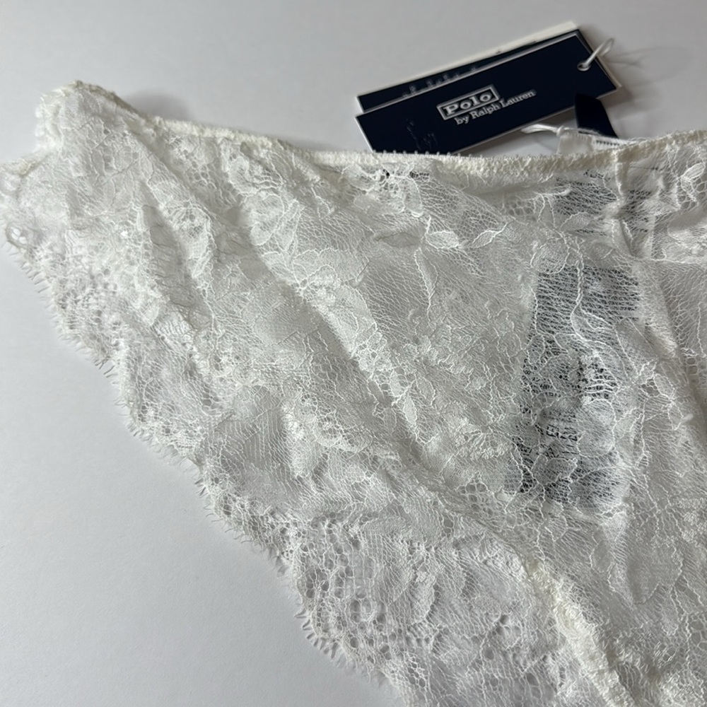 Polo Ralph Lauren Heritage Lace Tanga Panties Ecru XL - Picture 3 of 10